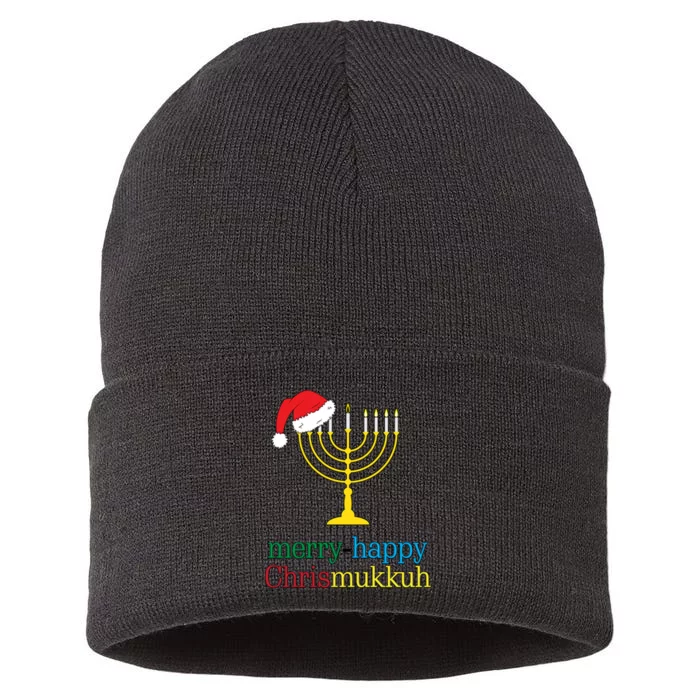 Merry-Happy Chrismukkah Sustainable Knit Beanie