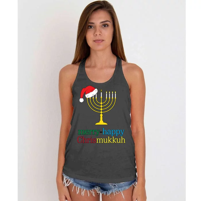 Merry-Happy Chrismukkah Women's Knotted Racerback Tank