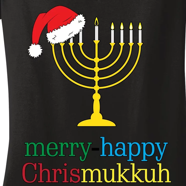 Merry-Happy Chrismukkah Women's V-Neck T-Shirt