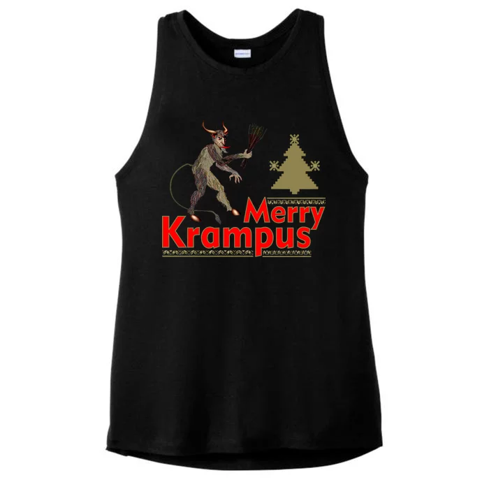 Merry Krampus Ladies Tri-Blend Wicking Tank