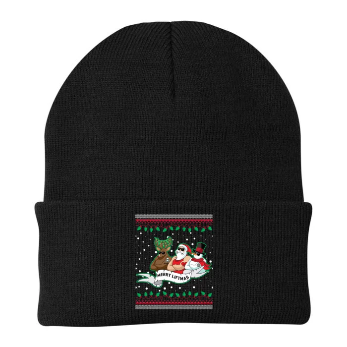 Merry Liftmas Funny Ugly Christmas Sweater Knit Cap Winter Beanie