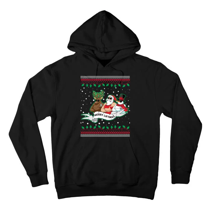 Merry Liftmas Funny Ugly Christmas Sweater Tall Hoodie