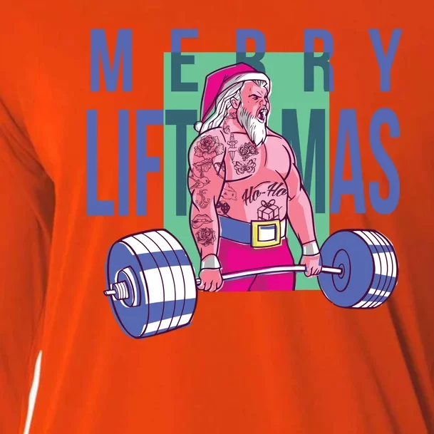 Merry Liftmas Tattoo Santa Cooling Performance Long Sleeve Crew