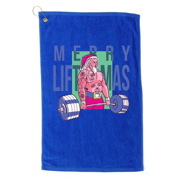 Merry Liftmas Tattoo Santa Platinum Collection Golf Towel