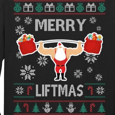 Merry Liftmas Ugly Christmas Long Sleeve Shirt