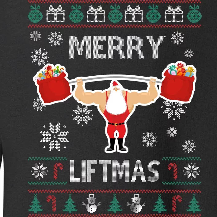 Merry Liftmas Ugly Christmas Toddler Sweatshirt