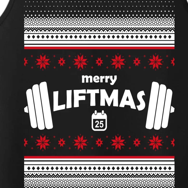 Merry Liftmas Ugly Christmas1 Performance Tank