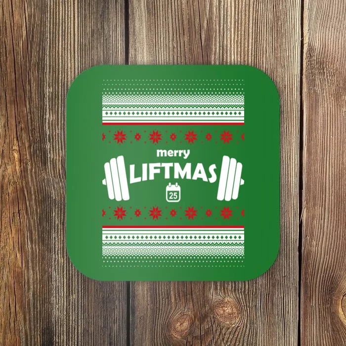 Merry Liftmas Ugly Christmas1 Coaster