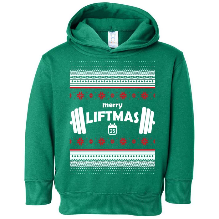 Merry Liftmas Ugly Christmas1 Toddler Hoodie