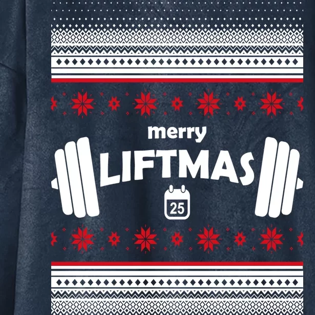 Merry Liftmas Ugly Christmas1 Hooded Wearable Blanket