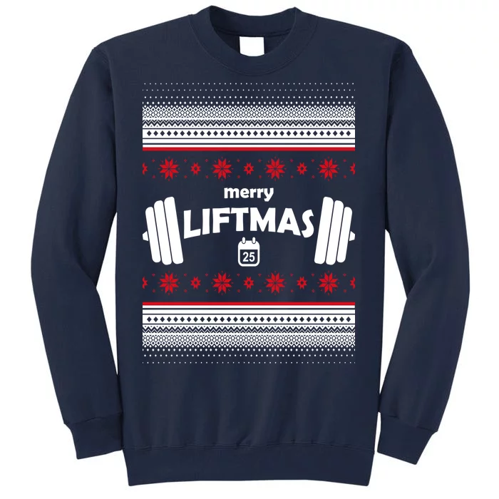 Merry Liftmas Ugly Christmas1 Tall Sweatshirt