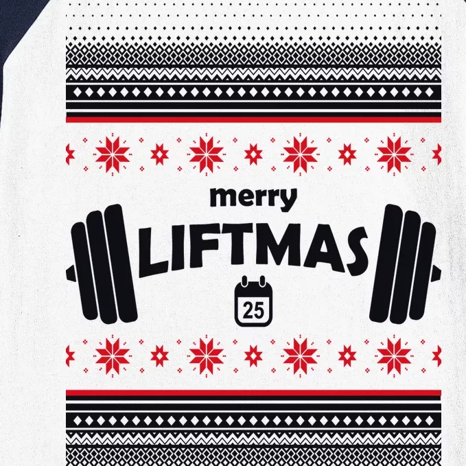 Merry Liftmas Ugly Christmas1 Baseball Sleeve Shirt