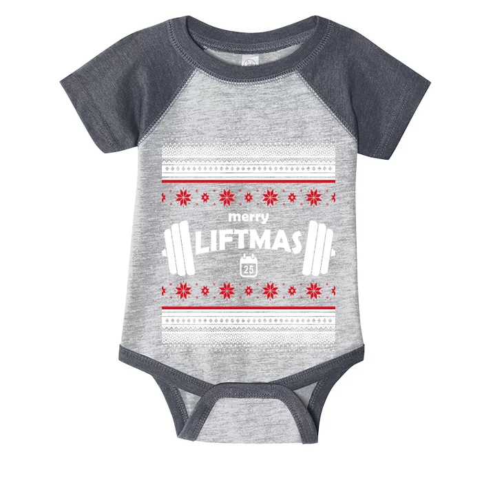 Merry Liftmas Ugly Christmas1 Infant Baby Jersey Bodysuit