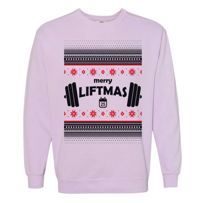 Merry Liftmas Ugly Christmas1 Garment-Dyed Sweatshirt