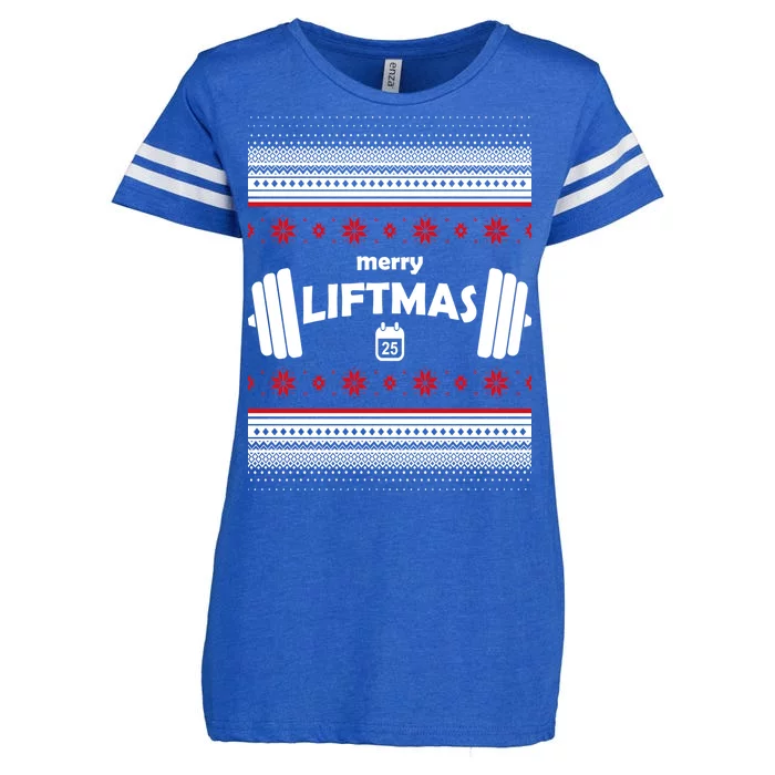 Merry Liftmas Ugly Christmas1 Enza Ladies Jersey Football T-Shirt