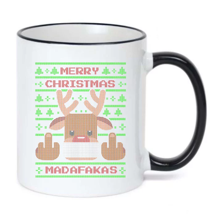 Merry Madafakas Funny Ugly Christmas Black Color Changing Mug