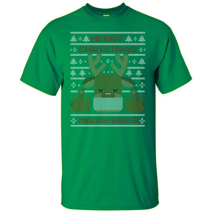 Merry Madafakas Funny Ugly Christmas Tall T-Shirt