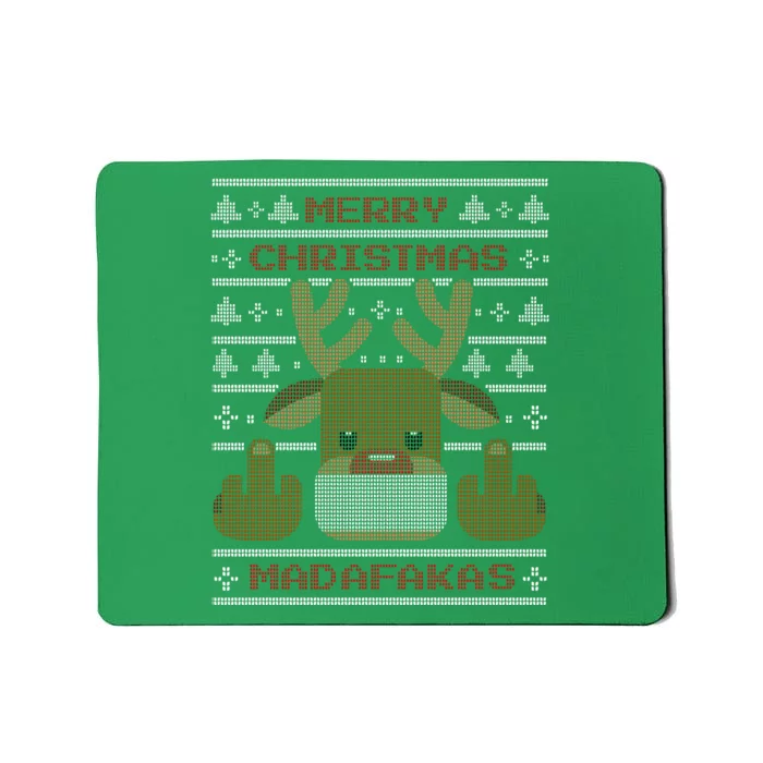 Merry Madafakas Funny Ugly Christmas Mousepad