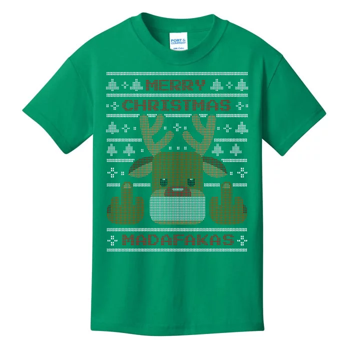 Merry Madafakas Funny Ugly Christmas Kids T-Shirt