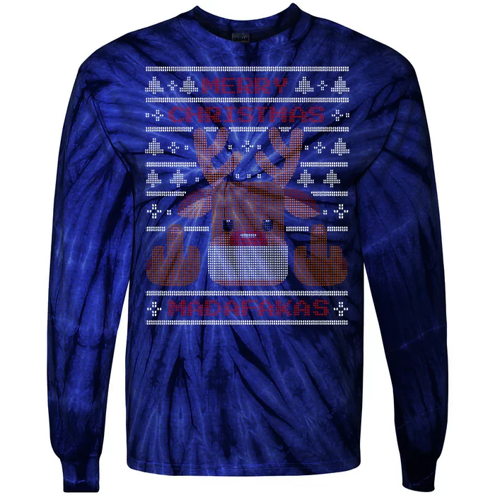 Merry Madafakas Funny Ugly Christmas Tie-Dye Long Sleeve Shirt