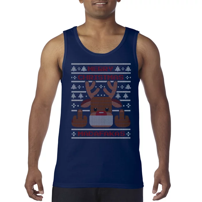 Merry Madafakas Funny Ugly Christmas Tank Top