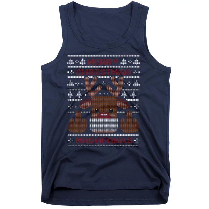 Merry Madafakas Funny Ugly Christmas Tank Top