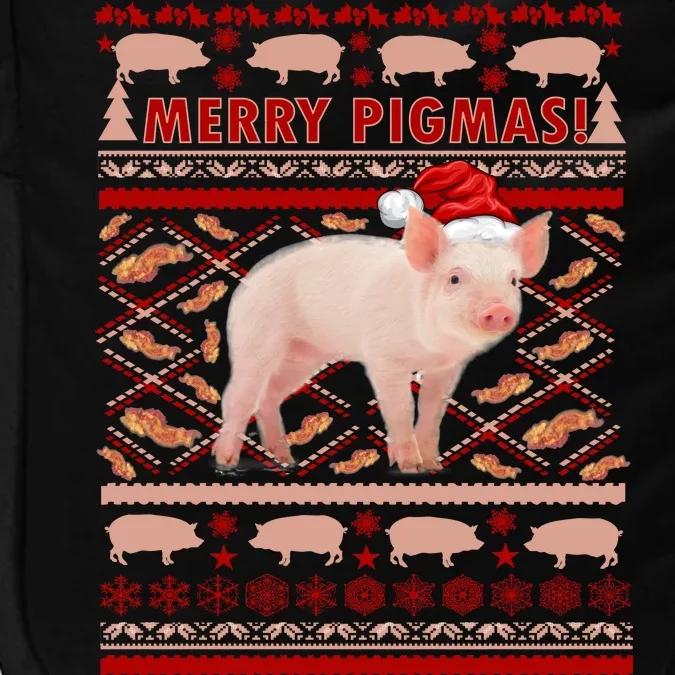 Merry Pigmas Christmas Pig Ugly Sweater Impact Tech Backpack