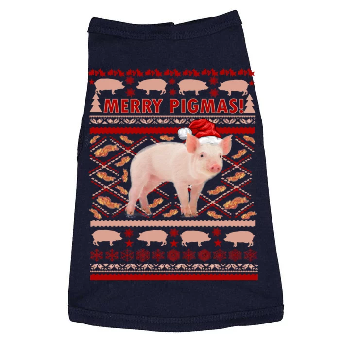 Merry Pigmas Christmas Pig Ugly Sweater Doggie Tank