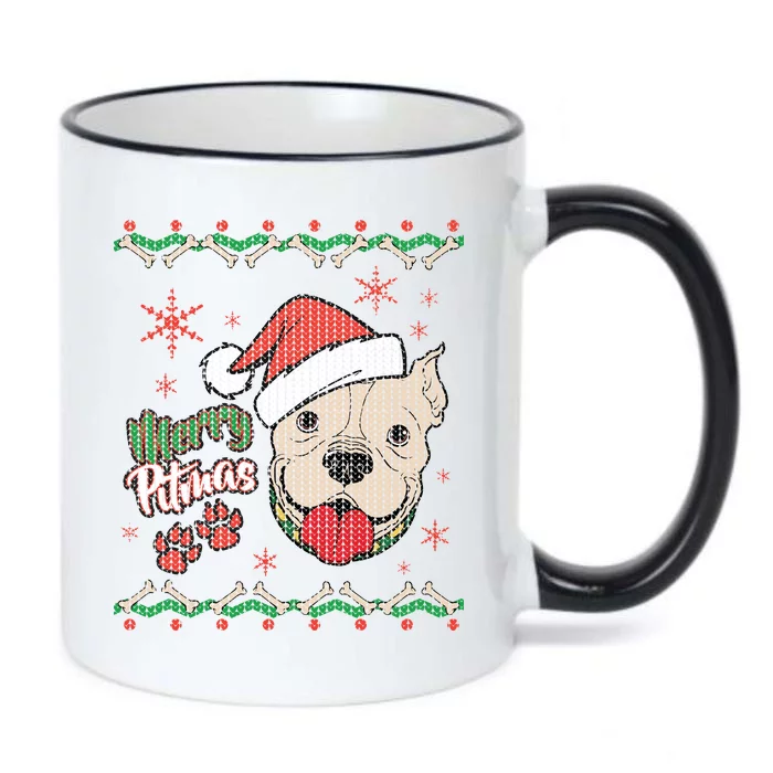 Merry Pitmas Ugly Christmas Sweater Black Color Changing Mug