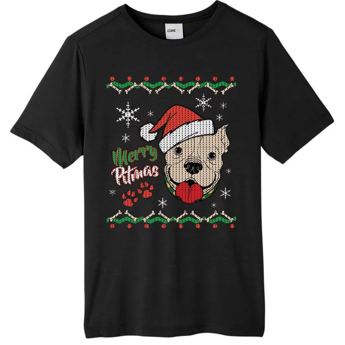 Merry Pitmas Ugly Christmas Sweater ChromaSoft Performance T-Shirt