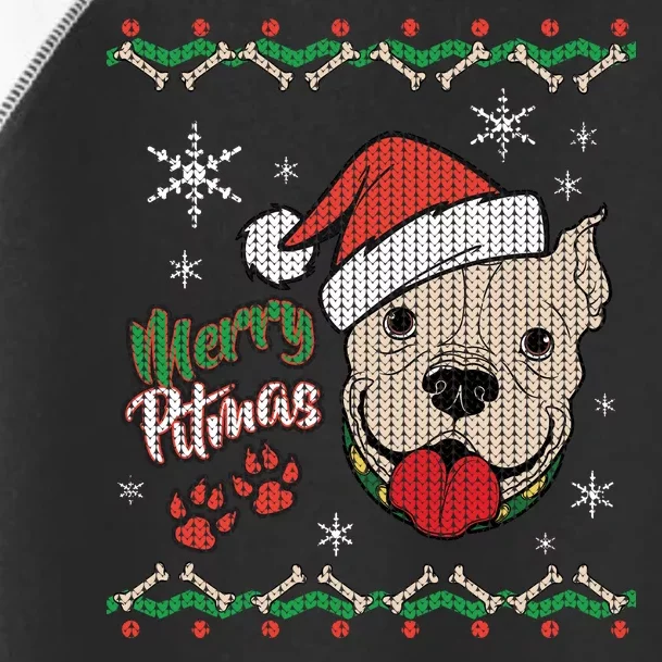 Merry Pitmas Ugly Christmas Sweater Toddler Fine Jersey T-Shirt