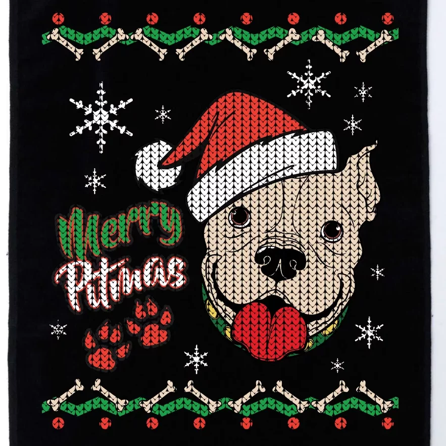 Merry Pitmas Ugly Christmas Sweater Platinum Collection Golf Towel