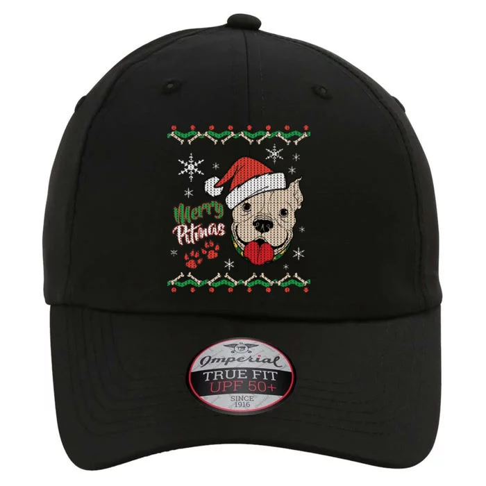 Merry Pitmas Ugly Christmas Sweater The Original Performance Cap