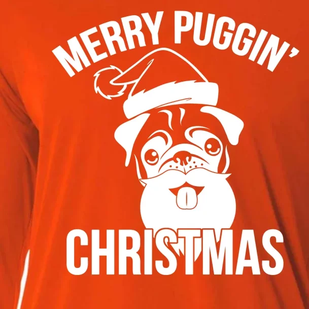 Merry Puggin Christmas Pug Cooling Performance Long Sleeve Crew