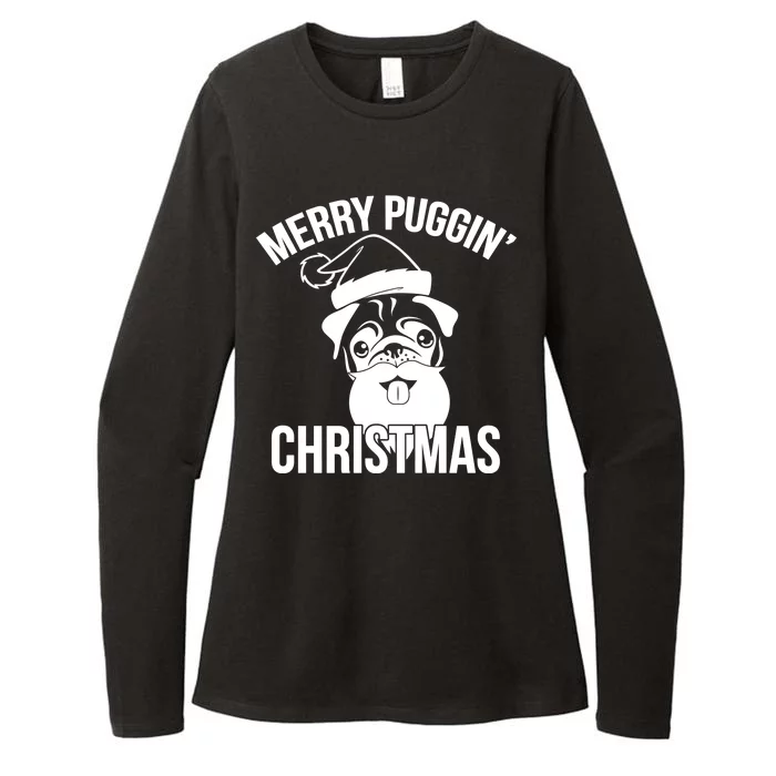 Merry Puggin Christmas Pug Womens CVC Long Sleeve Shirt