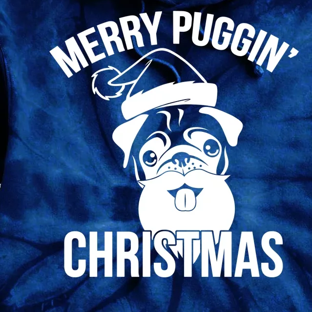 Merry Puggin Christmas Pug Tie Dye Hoodie