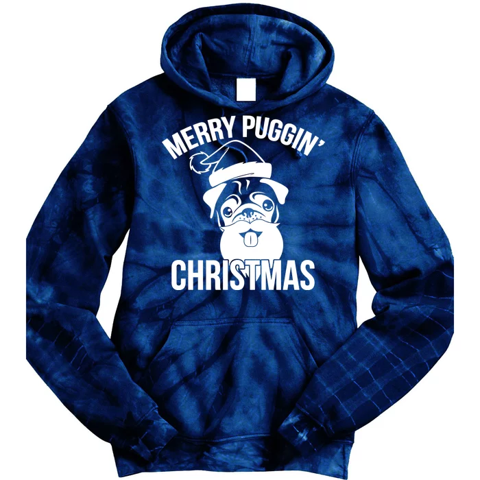 Merry Puggin Christmas Pug Tie Dye Hoodie