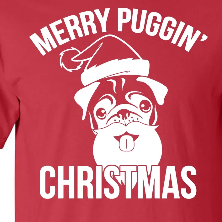 Merry Puggin Christmas Pug Tall T-Shirt