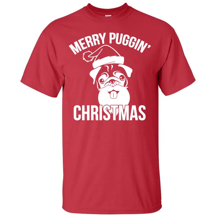 Merry Puggin Christmas Pug Tall T-Shirt