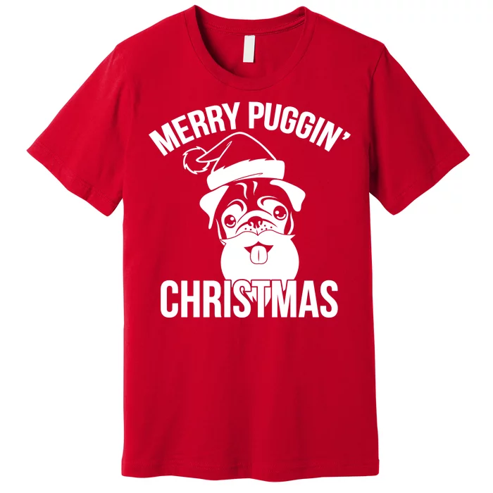 Merry Puggin Christmas Pug Premium T-Shirt