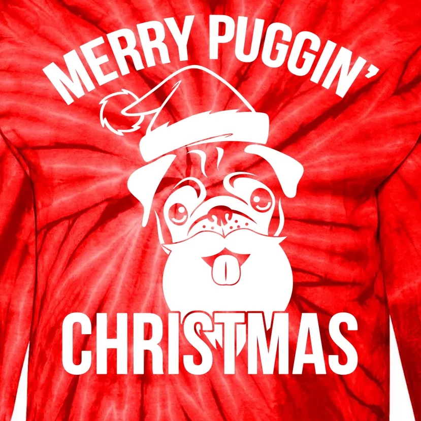 Merry Puggin Christmas Pug Tie-Dye Long Sleeve Shirt