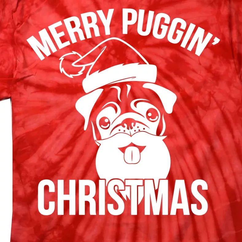 Merry Puggin Christmas Pug Tie-Dye T-Shirt