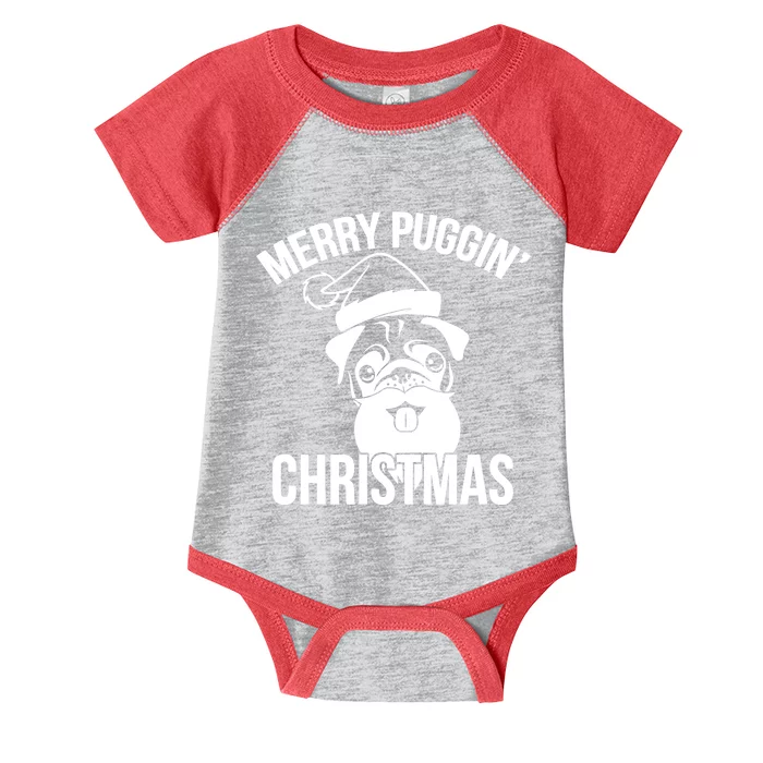 Merry Puggin Christmas Pug Infant Baby Jersey Bodysuit