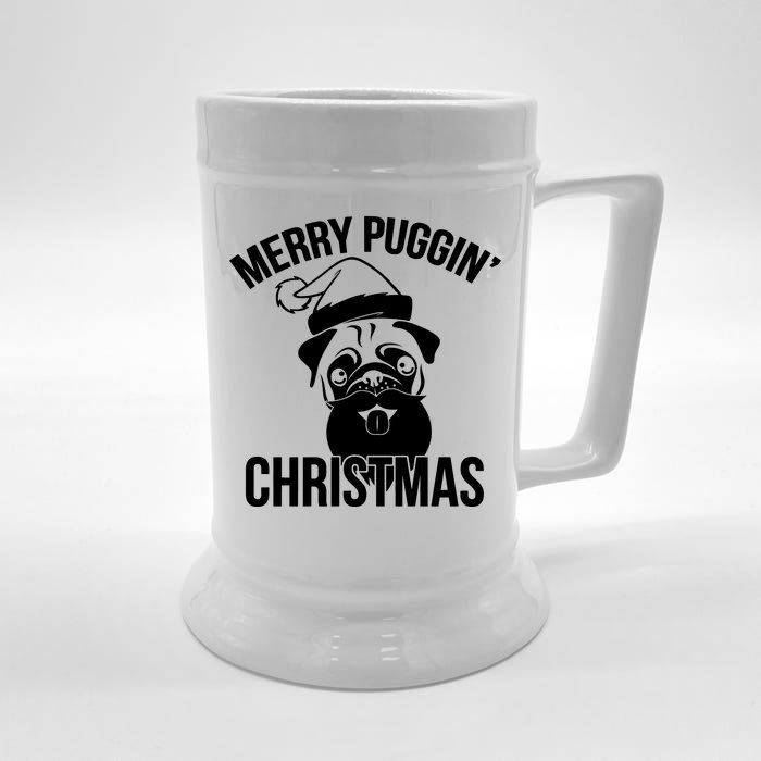 Merry Puggin Christmas Pug Front & Back Beer Stein