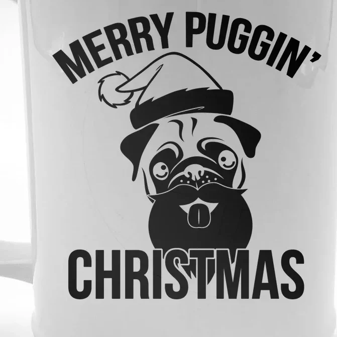 Merry Puggin Christmas Pug Front & Back Beer Stein