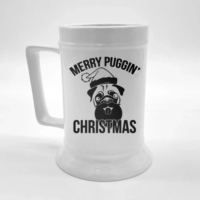 Merry Puggin Christmas Pug Front & Back Beer Stein