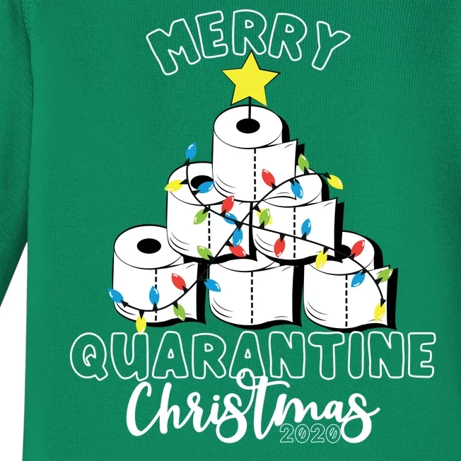 Merry Quarantine Christmas Toilet Paper Tree Baby Long Sleeve Bodysuit