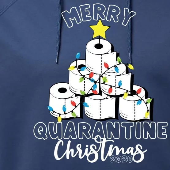 Merry Quarantine Christmas Toilet Paper Tree Performance Fleece Hoodie