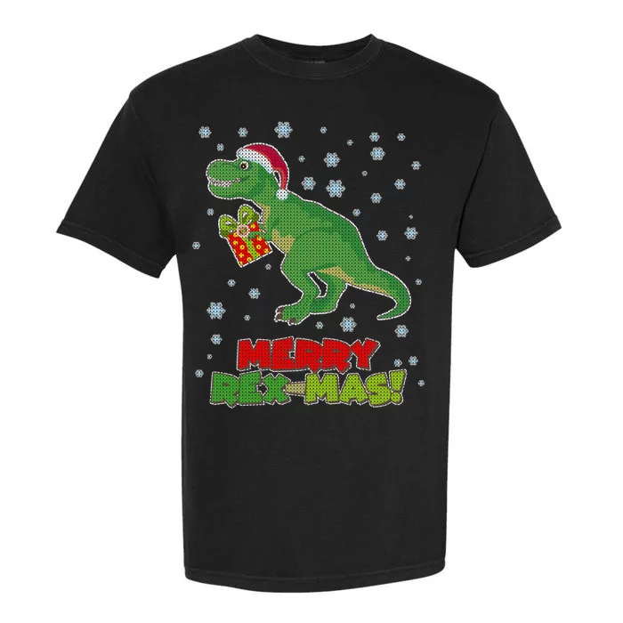 Merry Rex-Mas Ugly Christmas Garment-Dyed Heavyweight T-Shirt