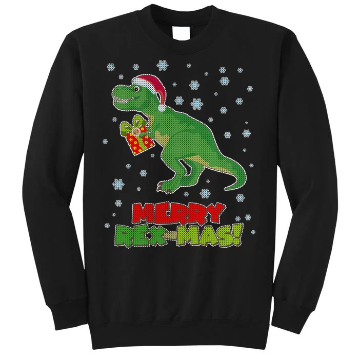 Merry Rex-Mas Ugly Christmas Tall Sweatshirt